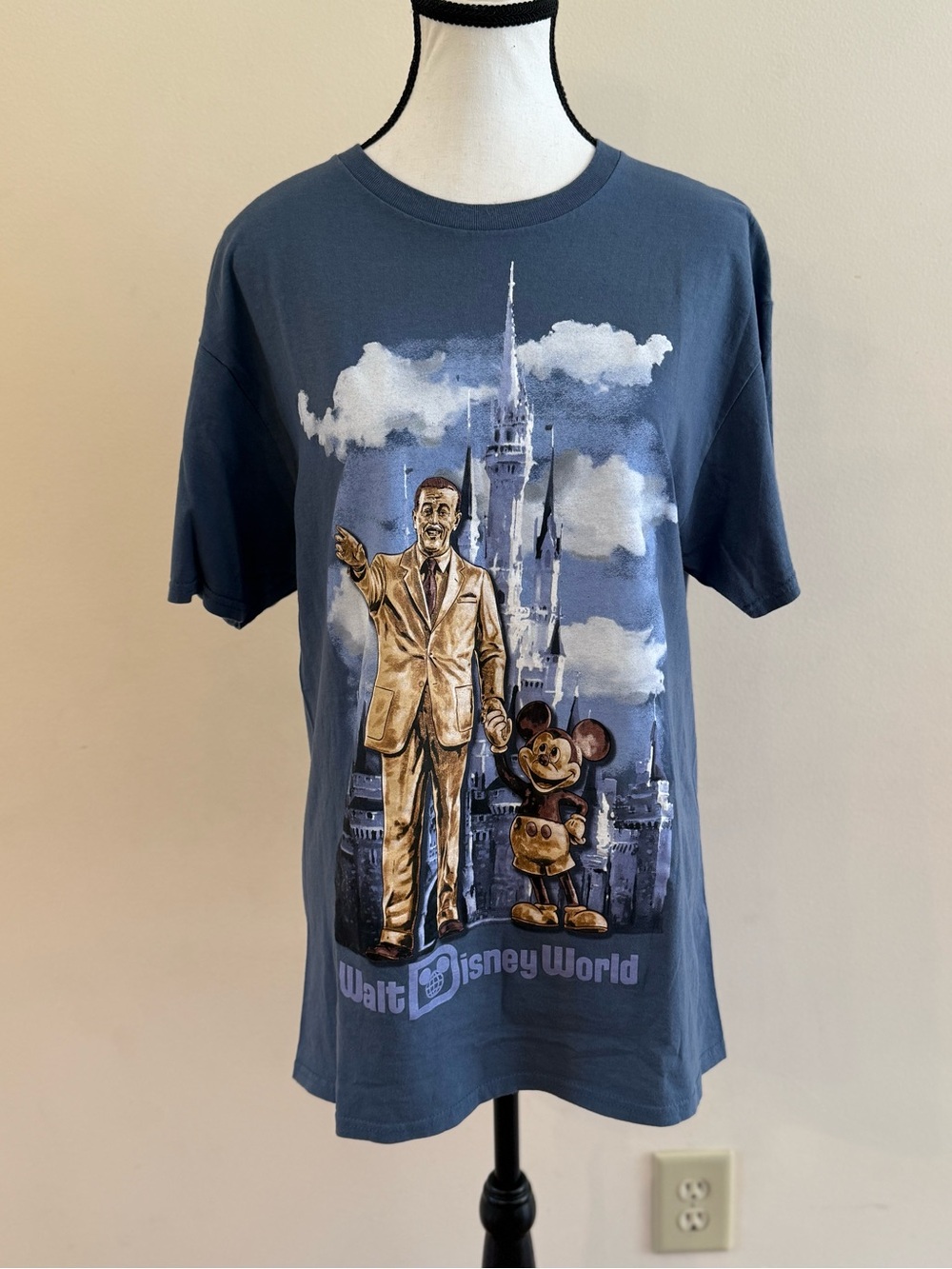 Walt Disney World Blue Graphic Tee with Walt and Mickey